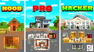 Noob VS Pro VS Hacker Bunkers