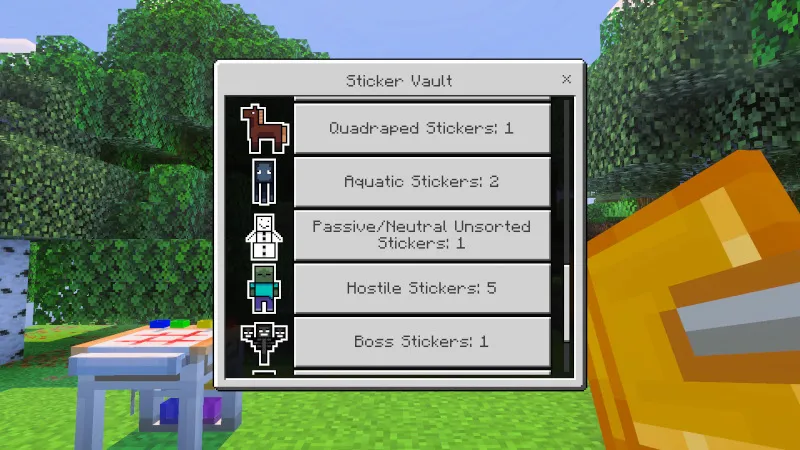 Papercraft Mob Stickers Add-On