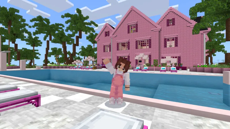 Cute Pink Modern Mansion