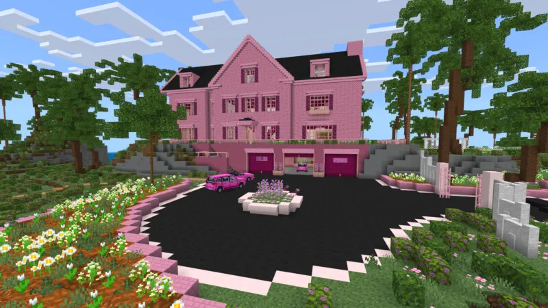 Cute Pink Modern Mansion