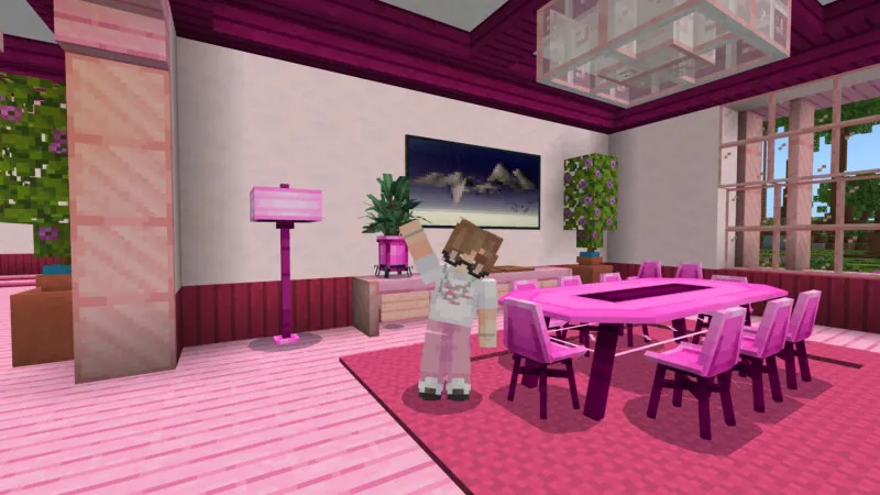 Cute Pink Modern Mansion