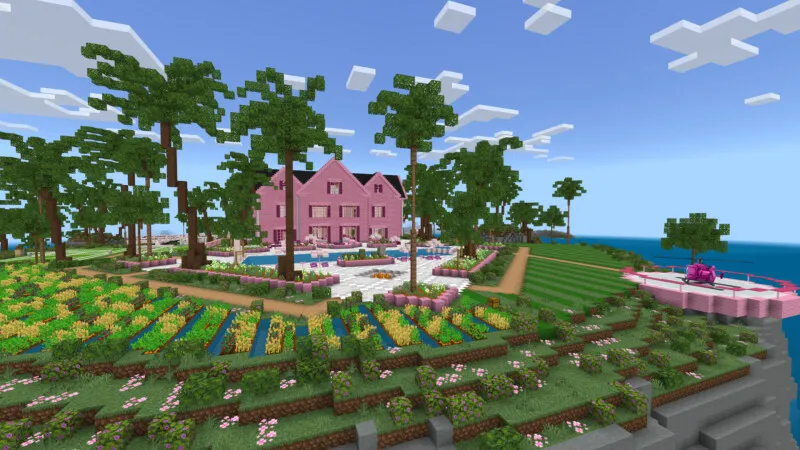 Cute Pink Modern Mansion