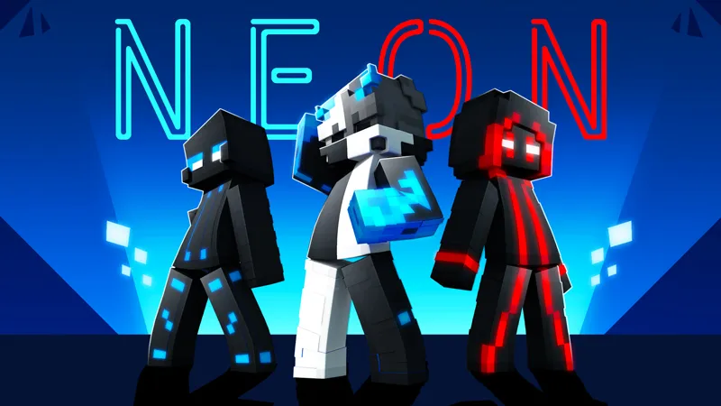 Neon blue + Red skin