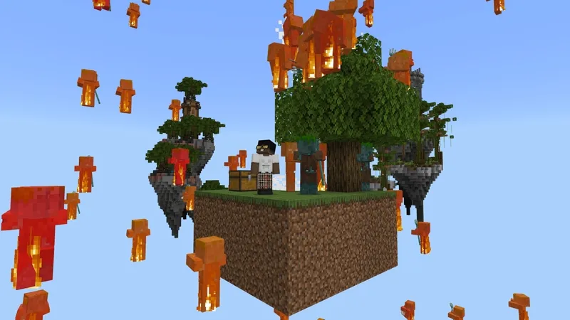 Skyblock Raining Mobs