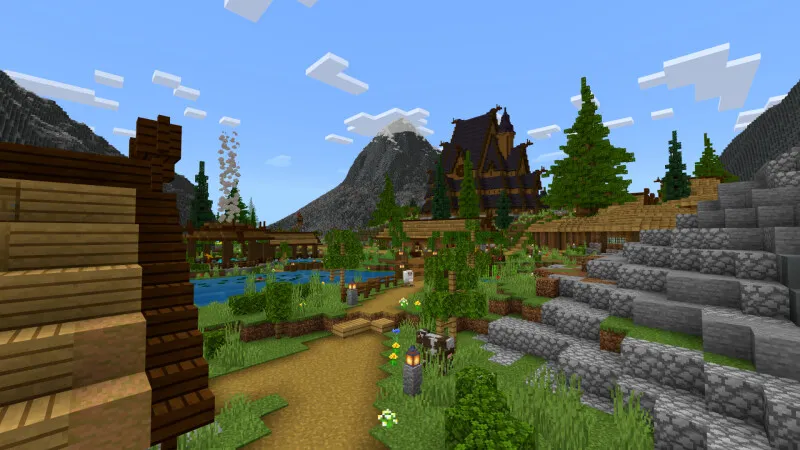 Cute Village Mountain
