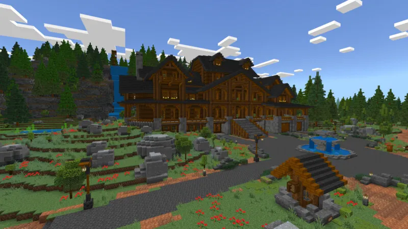 Rustic Log Mansion 2
