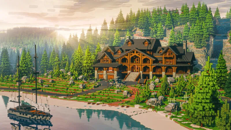 Rustic Log Mansion 2