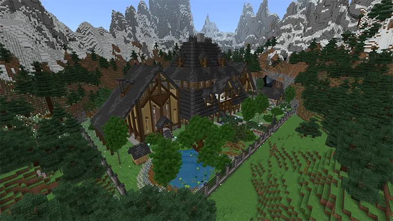 Cottage Lost in the Mountains