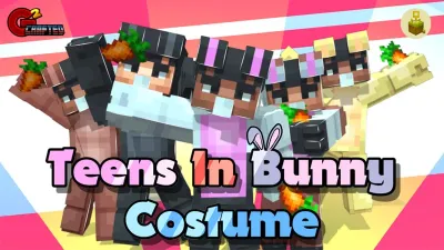 Teens in bunny costume