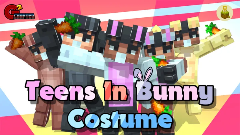 Teens in bunny costume